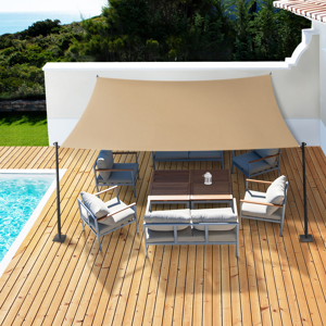 IDMarket Toile ombrage rectangulaire haute densité couleur sable 4x6 m - Publicité