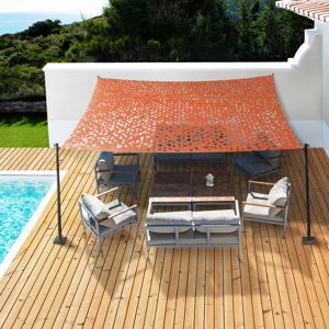 IDMarket Toile ombrage terracotta camouflage rectangulaire 3x4m