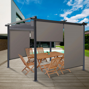 IDMarket Stores enrouleurs verticaux pour pergola couleur taupe