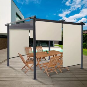 IDMarket Stores enrouleurs verticaux pour pergola écrus