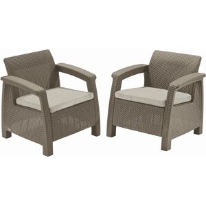 ALLIBERT CORFU DUO Set de 2 chaises de jardin, 75 x 70 x 79cm, cappuccino/beige 17197993 - Publicité