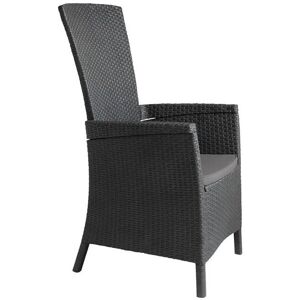 ALLIBERT VERMONT Chaise de terrasse réglable, 64 x 68 x 107 cm, graphite/gris 17201675 - Publicité