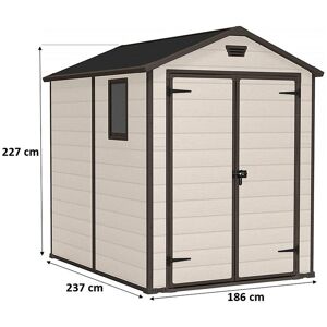 KETER MANOR 6 x 8 DD Abri de jardin, 186 x 237 x 227 cm, beige 17197129