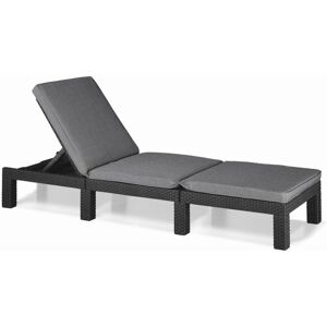 KETER DAYTONA DELUXE Chaise longue, 195 x 65 x 25,5 cm, graphite 17211632 - Publicité