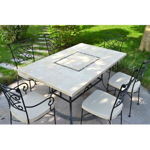 Table jardin pierre naturelle 160-200-240 mosaA¯que marbre MONTE CARLO