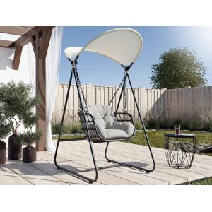 Mobistoxx Fauteuil suspendu de jardin CYRO anthracite avec coussin gris