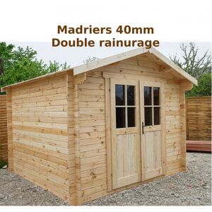 Abri de jardin 9m² PLUS en bois 40mm brut Gardy Shelter