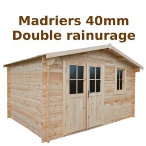 Abri de jardin 12m² PLUS en bois 40mm brut Gardy Shelter