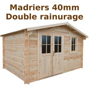 Abri de jardin 12m² PLUS en bois 40mm brut Gardy Shelter - Publicité