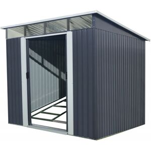 X-Metal Abri de jardin métal 5,64m² Skylight anthracite + kit d'ancrage X-METAL