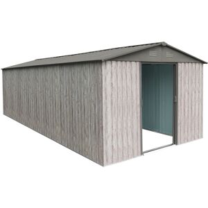 X-Metal Abri de jardin métal 13,6m² WoodTouch beige  + kit d'ancrage X-METAL