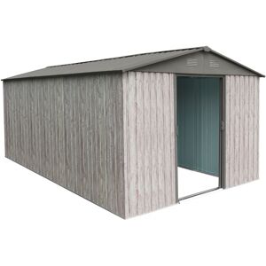 X-Metal Abri de jardin métal 11m² WoodTouch beige  + kit d'ancrage X-METAL