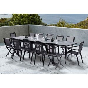 Wilsa Salon de Jardin HPL Star : Table Extensible + 8 Fauteuils + 4 Chaises - Publicité