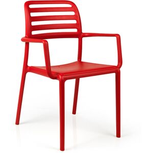 NARDI OUTDOOR NARDI set de 4 chaises avec accoudoirs COSTA pour extérieur GARDEN COLLECTION (Rouge - Polypropylène)