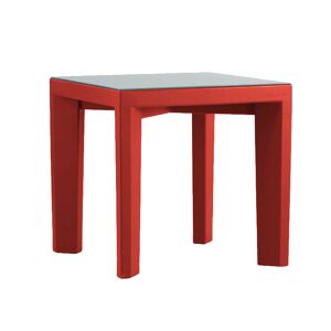 SLIDE table basse pour extérieur GINO (Rouge - Polyéthylène et verre)
