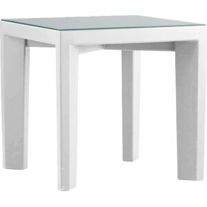 SLIDE table basse pour extérieur GINO (Blanc - Polyéthylène et verre)