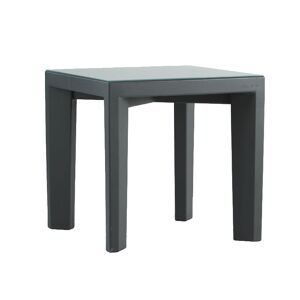 SLIDE table basse pour extérieur GINO (Noir - Polyéthylène et verre)