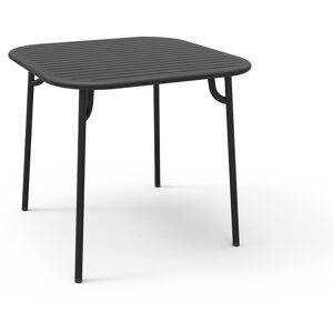 PETITE FRITURE table carree pour exterieur WEEK-END (Noir - Aluminium verni par poudre epoxy)