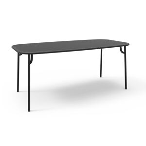 PETITE FRITURE table rectangulaire pour exterieur WEEK-END 180x85 cm (Noir - Aluminium verni par poudre epoxy)