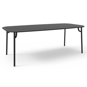 PETITE FRITURE table rectangulaire pour exterieur WEEK-END 220x85 cm (Noir - Aluminium verni par poudre epoxy)