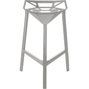 Set de 2 tabourets pour extérieur STOOL ONE Stool_One H 74 cm (Gris - Pieds et assise en profil d'aluminium verni polyester)