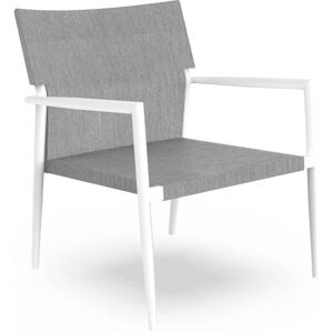 TALENTI set de 2 fauteuils d'exterieur ADAM Collection PiuTrentanove (White / Light grey - Aluminium verni et tissu)