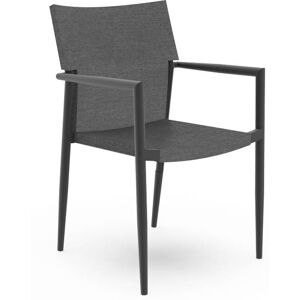 TALENTI set de 4 chaises d'exterieur ADAM Collection PiuTrentanove (Charcoal / Dark grey - Aluminium verni et tissu)