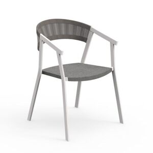TALENTI set de 4 chaises avec accoudoirs d'extérieur KEY Collection PiùTrentanove (White / Silver black - Aluminium peint et cordes [...]