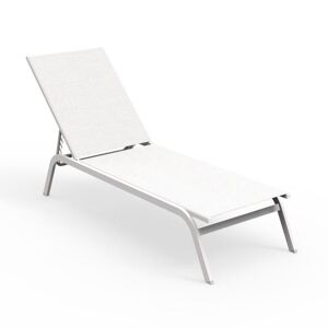 TALENTI bain de soleil d'exterieur STEP Collection PiuTrentanove (White - Aluminium verni et tissu)