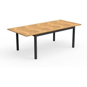 TALENTI table extensible a rallonge d'exterieur 156-214 cm TIMBER Collection PiuTrentanove (Charcoal - Aluminium verni et Teck)