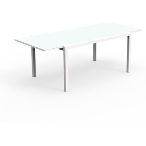 TALENTI table extensible a rallonge 152-225 cm d'exterieur TOUCH Collection PiuTrentanove (White - Aluminium peint et verre)