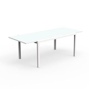 TALENTI table extensible à rallonge 152-225 cm d'extérieur TOUCH Collection PiùTrentanove (White - Aluminium peint et verre)