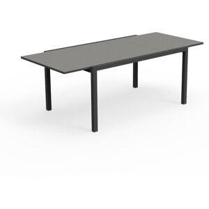 TALENTI table extensible a rallonge 152-225 cm d'exterieur TOUCH Collection PiuTrentanove (Charcoal - Aluminium peint et verre)