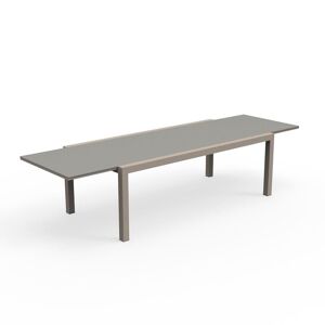 TALENTI table extensible a rallonge 220-330 cm d'exterieur TOUCH Collection PiuTrentanove (Dove - Aluminium peint et verre)