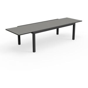 TALENTI table extensible a rallonge 220-330 cm d'exterieur TOUCH Collection PiuTrentanove (Charcoal - Aluminium peint et verre)