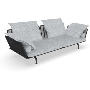 TALENTI canapé à 3 places d'extérieur CRUISE ALU Collection Icon (Graphite / White-cool grey - Tissu et aluminium peint)