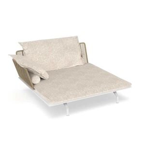 TALENTI canape chaise longue droit d'exterieur CRUISE ALU Collection Icon (White / Sand - Tissu et aluminium peint)