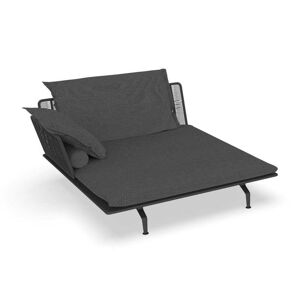TALENTI canape chaise longue droit d'exterieur CRUISE ALU Collection Icon (Graphite / Dark grey - Tissu et aluminium peint)