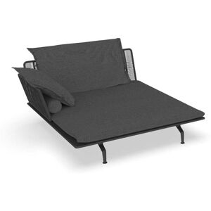 TALENTI canapé chaise longue droit d'extérieur CRUISE ALU Collection Icon (Graphite / Dark grey - Tissu et aluminium peint)