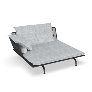 TALENTI canape chaise longue droit d'exterieur CRUISE ALU Collection Icon (Graphite / White-cool grey - Tissu et aluminium peint)