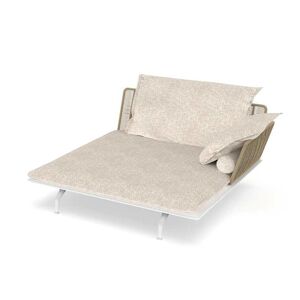 TALENTI canape chaise longue gauche d'exterieur CRUISE ALU Collection Icon (White / Sand - Tissu et aluminium peint)