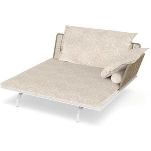 TALENTI canapé chaise longue gauche d'extérieur CRUISE ALU Collection Icon (White / Sand - Tissu et aluminium peint)