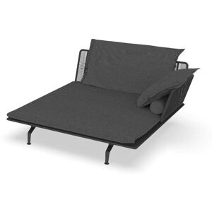 TALENTI canapé chaise longue gauche d'extérieur CRUISE ALU Collection Icon (Graphite / Dark grey - Tissu et aluminium peint)