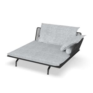 TALENTI canapé chaise longue gauche d'extérieur CRUISE ALU Collection Icon (Graphite / White-cool grey - Tissu et aluminium peint)