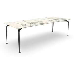 TALENTI table d'extérieur ronde 250 x 100 cm CRUISE ALU Collection Icon (Graphite - Grès Calacatta, aluminium peint)