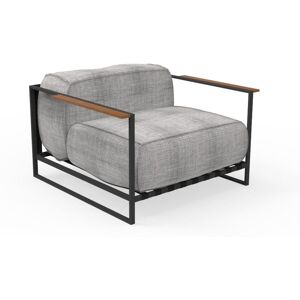 TALENTI fauteuil d'extérieur CASILDA Collezione Icon (Graphite / Light grey - Tissu, acier peint et stonewood)