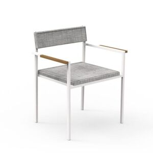 TALENTI set de 2 chaises avec accoudoirs d'extérieur CASILDA Collezione Icon (White / Light grey - Tissu, acier peint et iroko) - Publicité