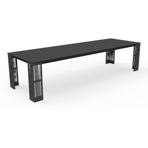 TALENTI table extensible a rallonge d'exterieur 240-300 cm CLIFF Collection Icon (Dark grey - Aluminium peint et corde synthetique)