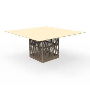 TALENTI table d'exterieur 150x150 cm CLIFF Collection Icon (Beige - Aluminium peint et corde synthetique)
