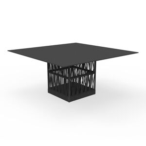 TALENTI table d'exterieur 150x150 cm CLIFF Collection Icon (Dark grey - Aluminium peint et corde synthetique)